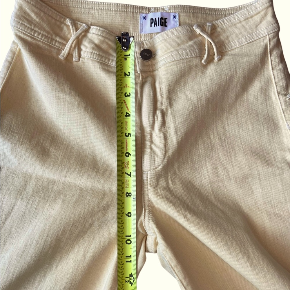 PAIGE Nellie Wide Leg Culotte Jeans in Light Yellow Size 27 - Picture 13 of 16